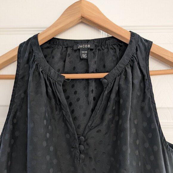 Jacob sleeveless silk polka dot top black size XS - Picture 2 of 16